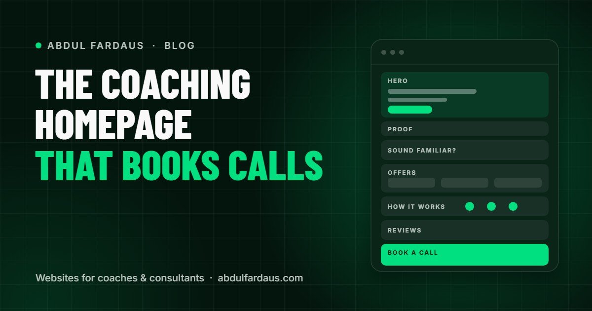 Coaching homepage structure wireframe illustration